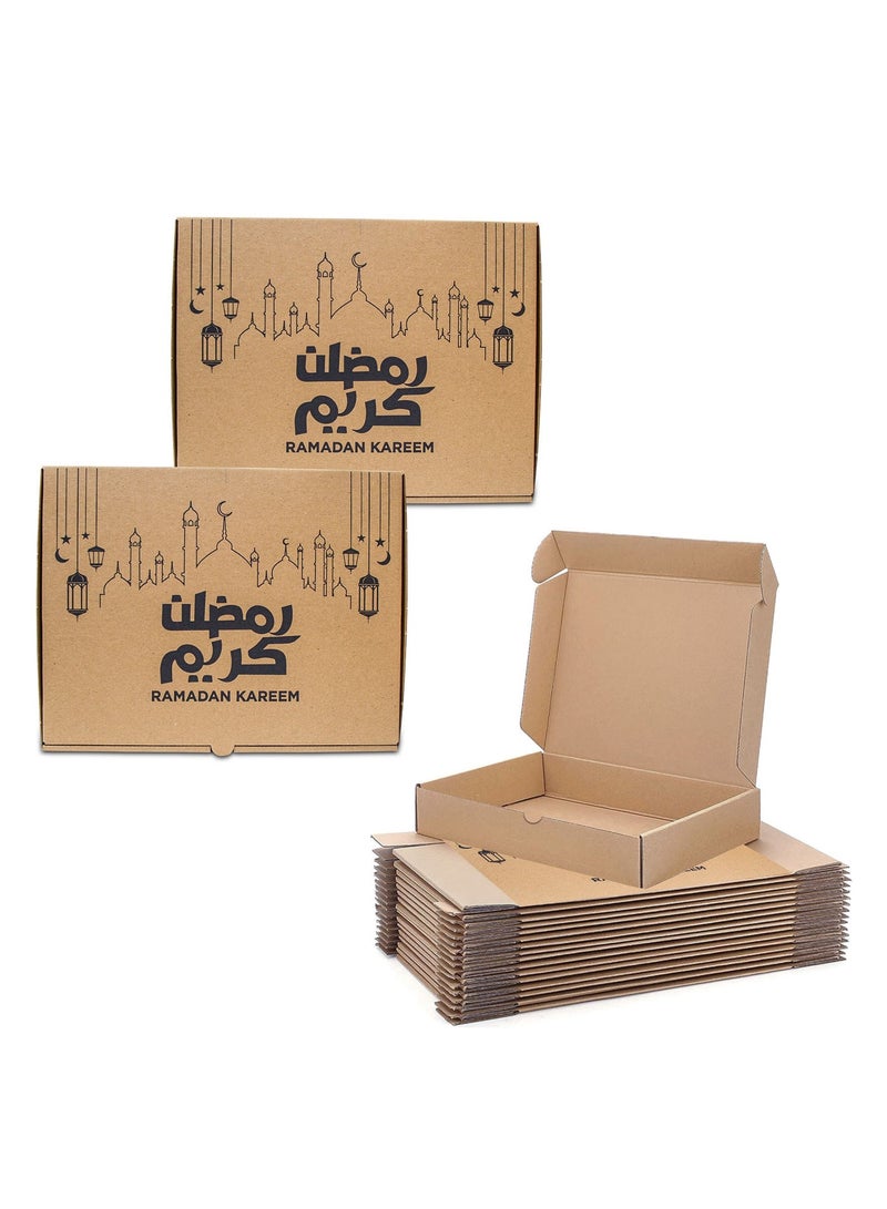 Duravel Pack Of 50 Ramadan Kareem Iftar Meal Box Printed Corrugated Boxes Food Container Takeout Box | Iftar Snack Box made with Corrugated for Meals and Desserts - Image 1